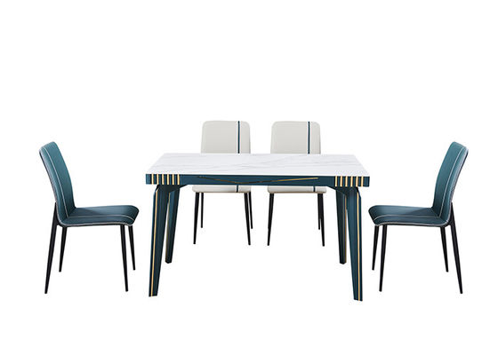 Mesa de comedor de madera sólida de la pizarra de la losa simple y elegante de la roca