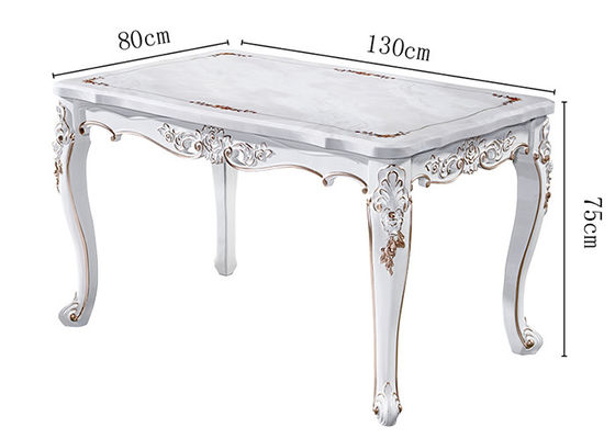 Mesa de comedor de mármol rectangular de la pintura retra europea