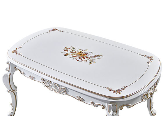 Mesa de comedor minimalista blanca elegante de madera sólida, tallando el sistema de la mesa de comedor