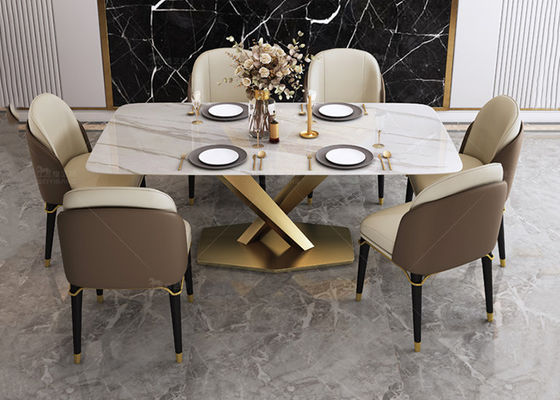 Sistema superior de mármol de madera sólido de la tabla del comedor de la moda de lujo