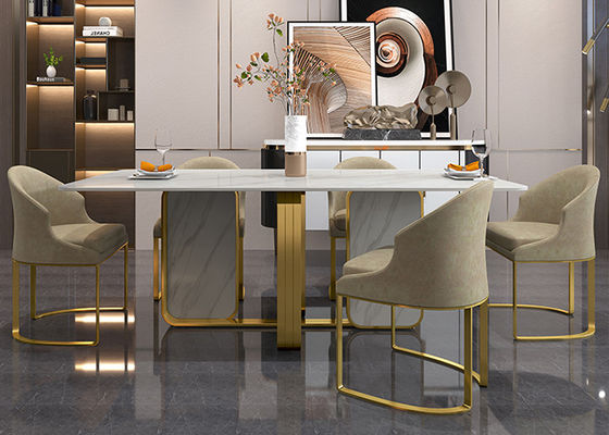 Mesa de comedor de mármol de lujo del restaurante, mesa de comedor durable