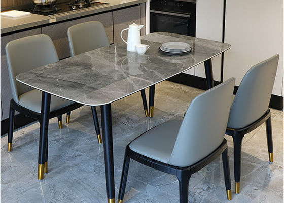 Mesa de comedor de mármol de lujo de la familia, mesa de comedor de mármol de la encimera