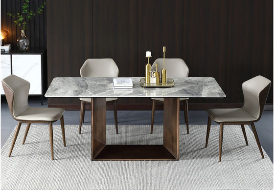 Tabla de lujo del diseño minimalista moderno rectangular de mármol blanco de la mesa de comedor de los acontecimientos de la boda del hotel