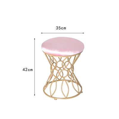 Suciedad de acero inoxidable interior del terciopelo los 35cm Ottoman del oro resistente