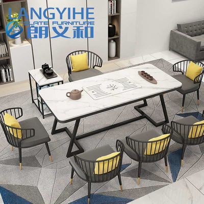 metal de lujo minimalista moderno de Italia de la tabla del comedor de la pizarra del 140cm