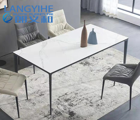 Mesa de comedor de mármol minimalista casera el 130x70cm de la losa de la roca
