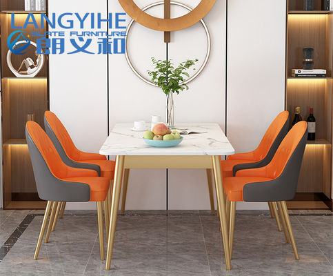 Combinación rectangular de la mesa de comedor y de la silla del mármol del tablero de la roca