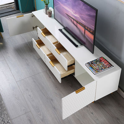 Tabla del centro de la sala de estar y forma larga de lujo del hierro del mármol del gabinete de la TV