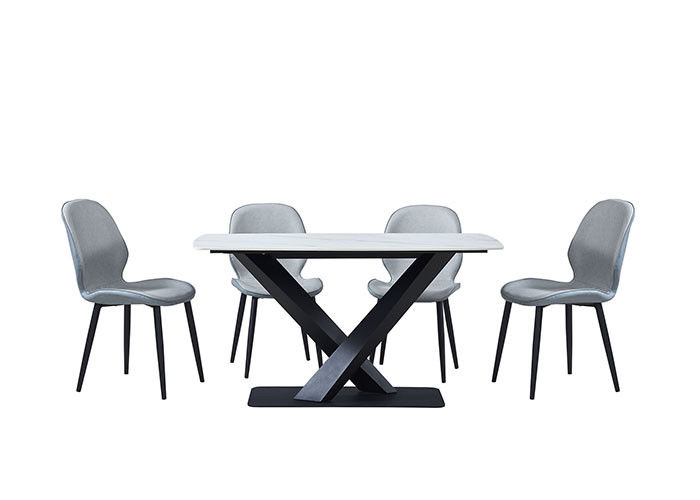 Mesa de comedor elegante de la pizarra, mesa de comedor rectangular superior de mármol