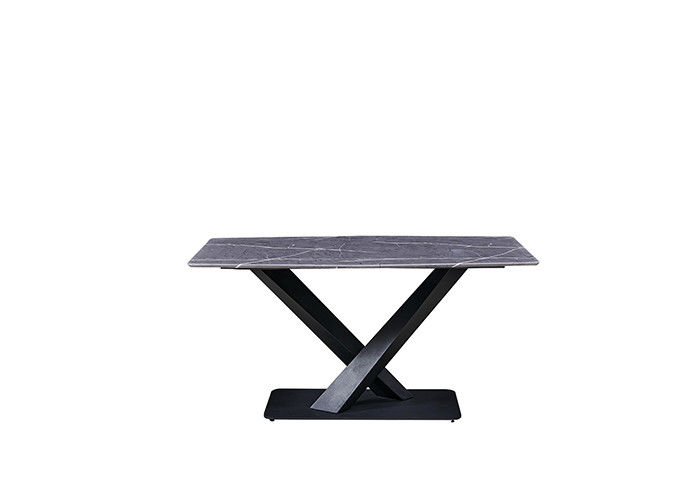 Mesa de comedor del gris el 150x80x77cm 6 Seater con el top de mármol