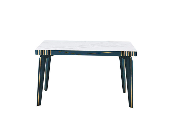 Mesa de comedor de madera sólida de la pizarra de la losa simple y elegante de la roca