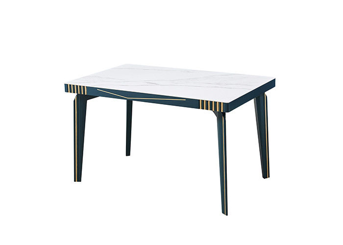 Mesa de comedor de madera sólida de la pizarra de la losa simple y elegante de la roca