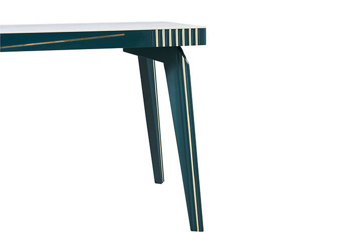 Mesa de comedor de mármol de madera sólida moderna de la pizarra de la roca