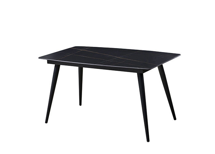 tabla del comedor del metal del restaurante de la hoja de la roca del 140x80x76cm