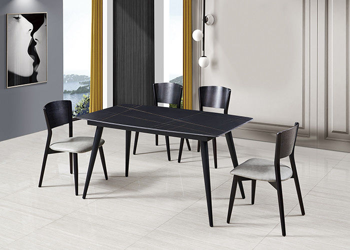 tabla del comedor del metal del restaurante de la hoja de la roca del 140x80x76cm