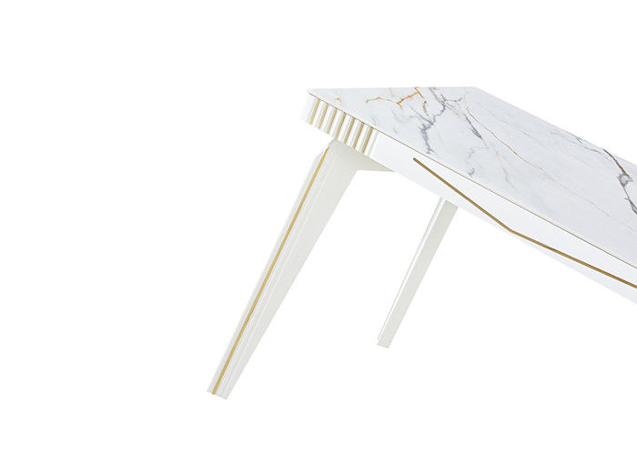 Mesa de comedor de piedra veteada minimalista de la pizarra ISO14001