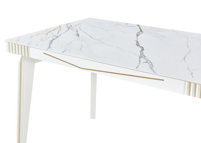 Mesa de comedor de piedra veteada minimalista de la pizarra ISO14001
