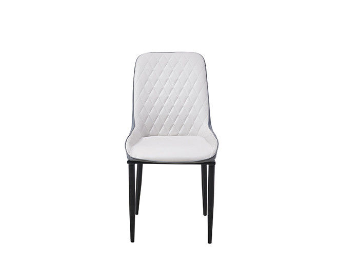 Silla de cena tapizada de cuero minimalista del hierro labrado