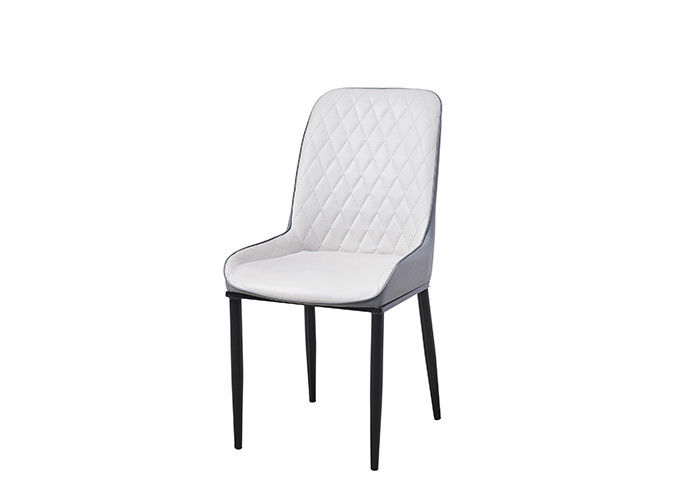 Silla de cena tapizada de cuero minimalista del hierro labrado