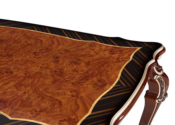 Mesa de comedor de madera de mármol rectangular de la pintura francesa