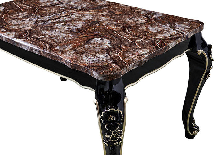 Ebony Restaurant Rectangle Marble Table de lujo retro