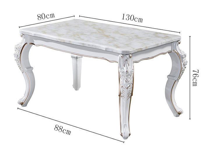 Mesa de comedor de mármol rectangular del hotel, mesa de comedor de mármol sólida europea