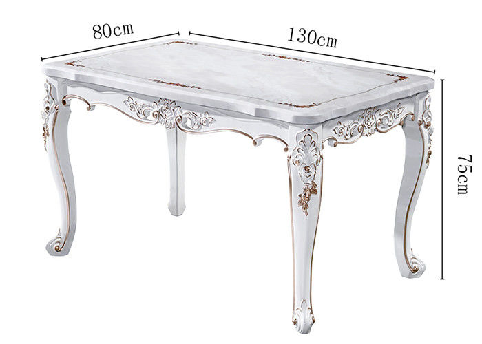 Mesa de comedor de mármol rectangular de la pintura retra europea