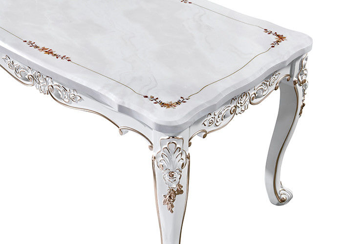 Mesa de comedor de mármol rectangular de la pintura retra europea