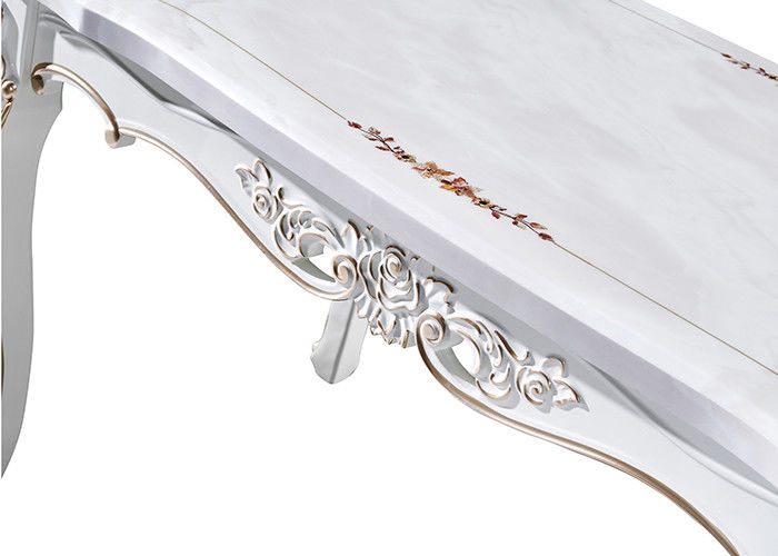 Mesa de comedor de mármol rectangular de la pintura retra europea