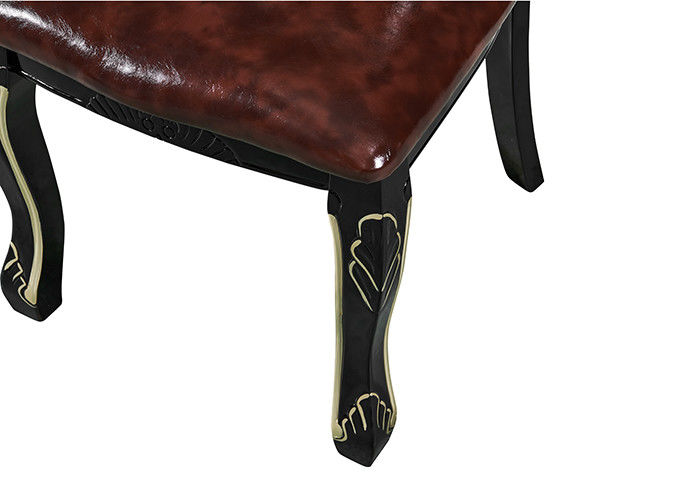 Sillas de cena europeas de Ebony Solid Wood Carved Sponge
