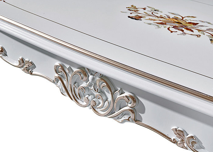 Mesa de comedor minimalista blanca elegante de madera sólida, tallando el sistema de la mesa de comedor