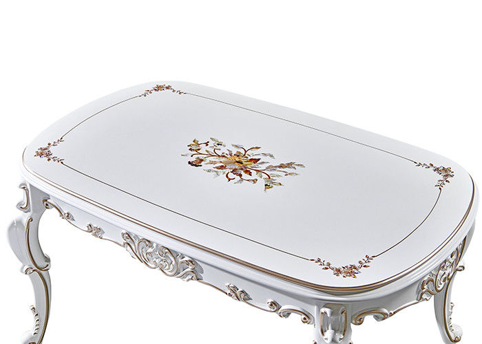 Mesa de comedor minimalista blanca elegante de madera sólida, tallando el sistema de la mesa de comedor