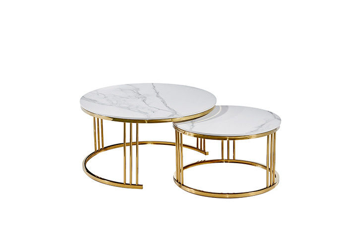 Mesa de comedor del mármol del círculo del café de la sala de estar de la moda