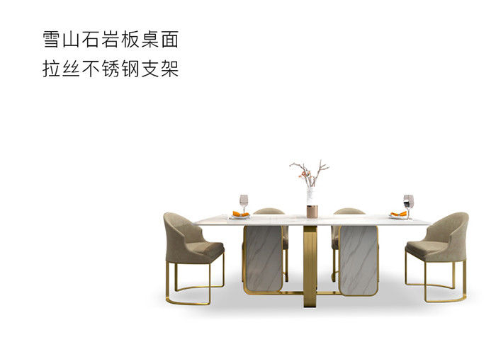 Mesa de comedor de mármol de lujo del restaurante, mesa de comedor durable