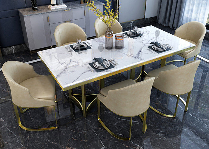 Marco de acero inoxidable de la mesa de comedor tablero de moda de la pizarra