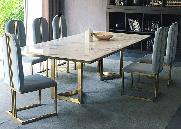 Marco de acero inoxidable de la mesa de comedor tablero de moda de la pizarra