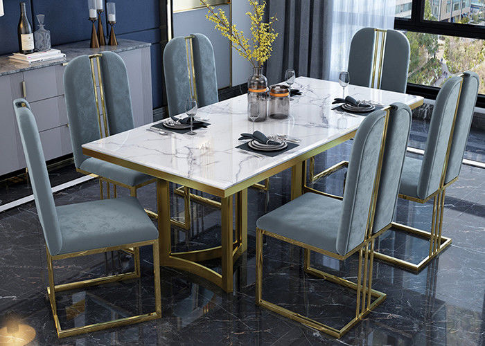 Marco de acero inoxidable de la mesa de comedor tablero de moda de la pizarra