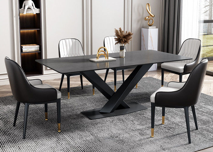 Mesa de comedor rugosa de la pizarra del hotel de familia del diseño moderno