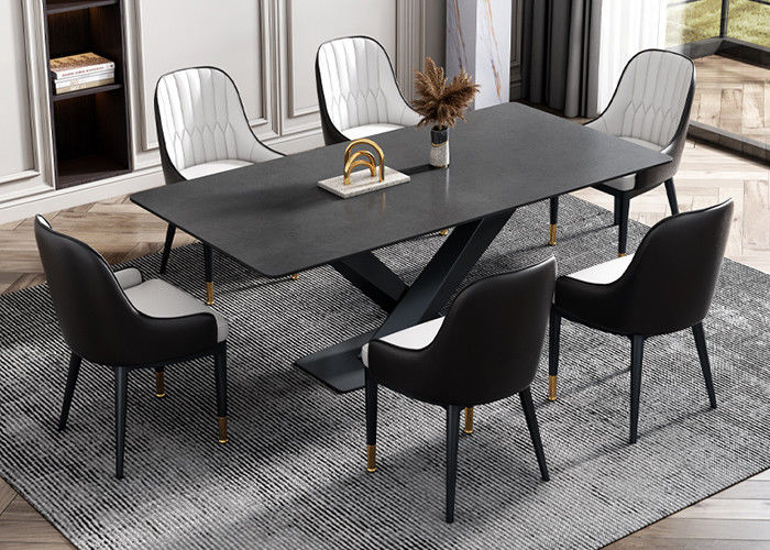 Mesa de comedor rugosa de la pizarra del hotel de familia del diseño moderno