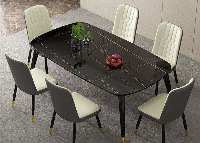 Mesa de comedor de piedra veteada de la pizarra, mesa de comedor de la familia ISO9001