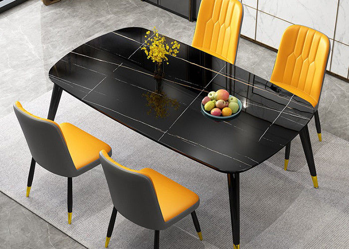 Mesa de comedor de piedra veteada de la pizarra, mesa de comedor de la familia ISO9001