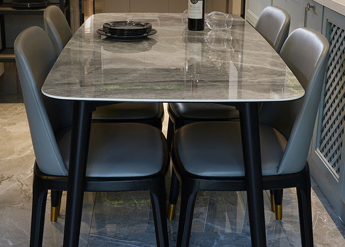 Mesa de comedor de mármol de lujo de la familia, mesa de comedor de mármol de la encimera