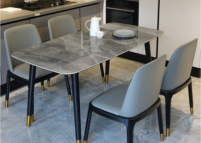 Mesa de comedor de mármol de lujo de la familia, mesa de comedor de mármol de la encimera