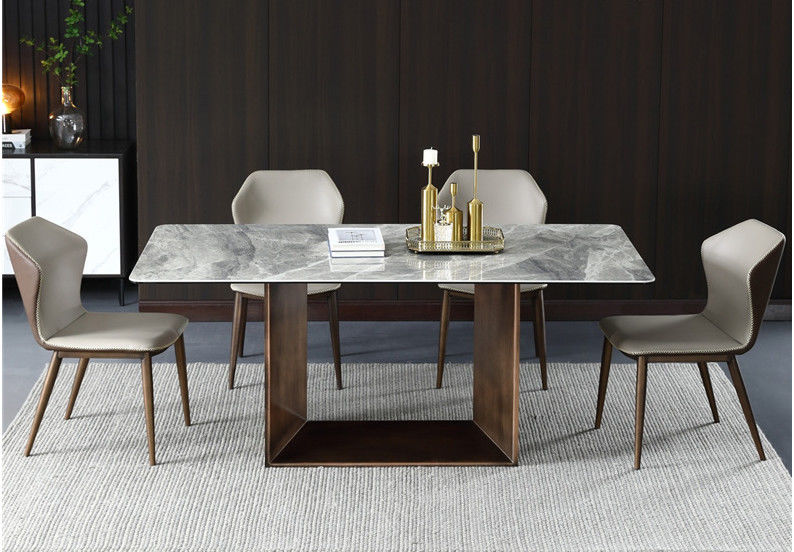 Tabla de lujo del diseño minimalista moderno rectangular de mármol blanco de la mesa de comedor de los acontecimientos de la boda del hotel
