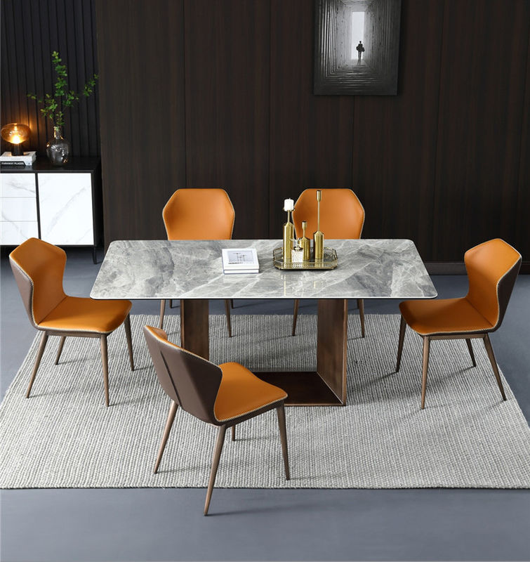 Tabla de lujo del diseño minimalista moderno rectangular de mármol blanco de la mesa de comedor de los acontecimientos de la boda del hotel