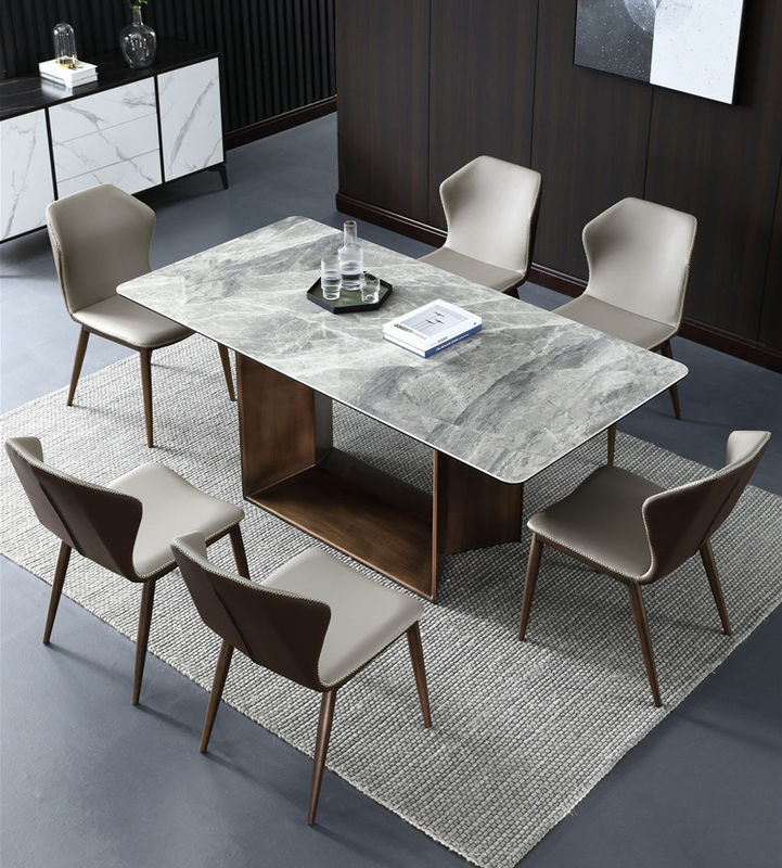 Tabla de lujo del diseño minimalista moderno rectangular de mármol blanco de la mesa de comedor de los acontecimientos de la boda del hotel