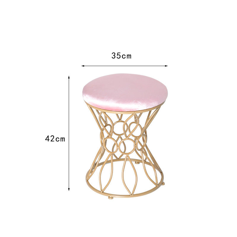Suciedad de acero inoxidable interior del terciopelo los 35cm Ottoman del oro resistente
