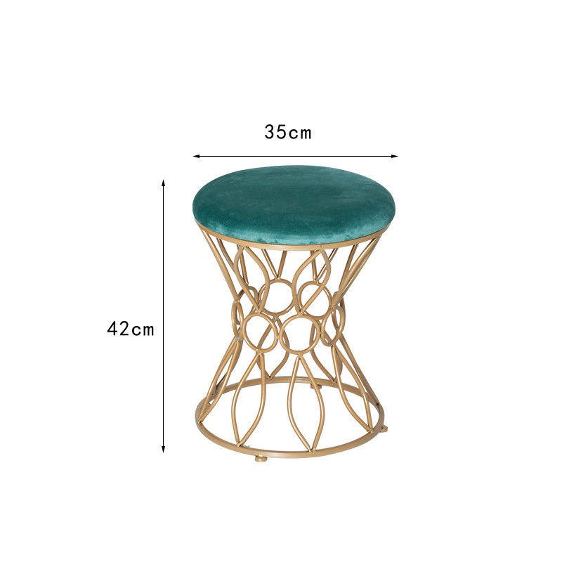 Suciedad de acero inoxidable interior del terciopelo los 35cm Ottoman del oro resistente