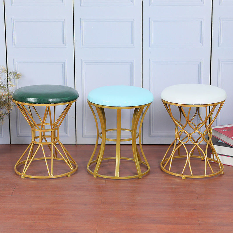 Suciedad de acero inoxidable interior del terciopelo los 35cm Ottoman del oro resistente