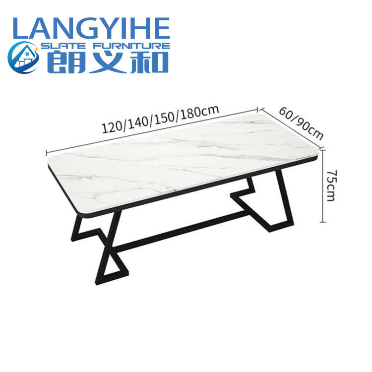metal de lujo minimalista moderno de Italia de la tabla del comedor de la pizarra del 140cm